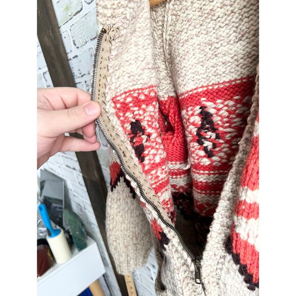 Vintage Premium Knit Diamond pattern Zip Up Sweater Size Womans Medium 18x27 - Picture 5 of 7